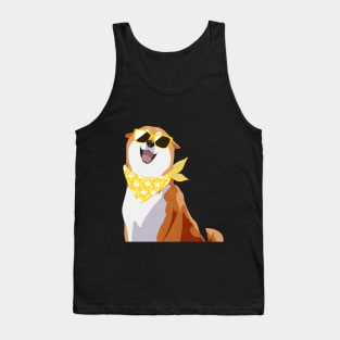 Happy Shiba Inu - Yellow shades and bandana Tank Top